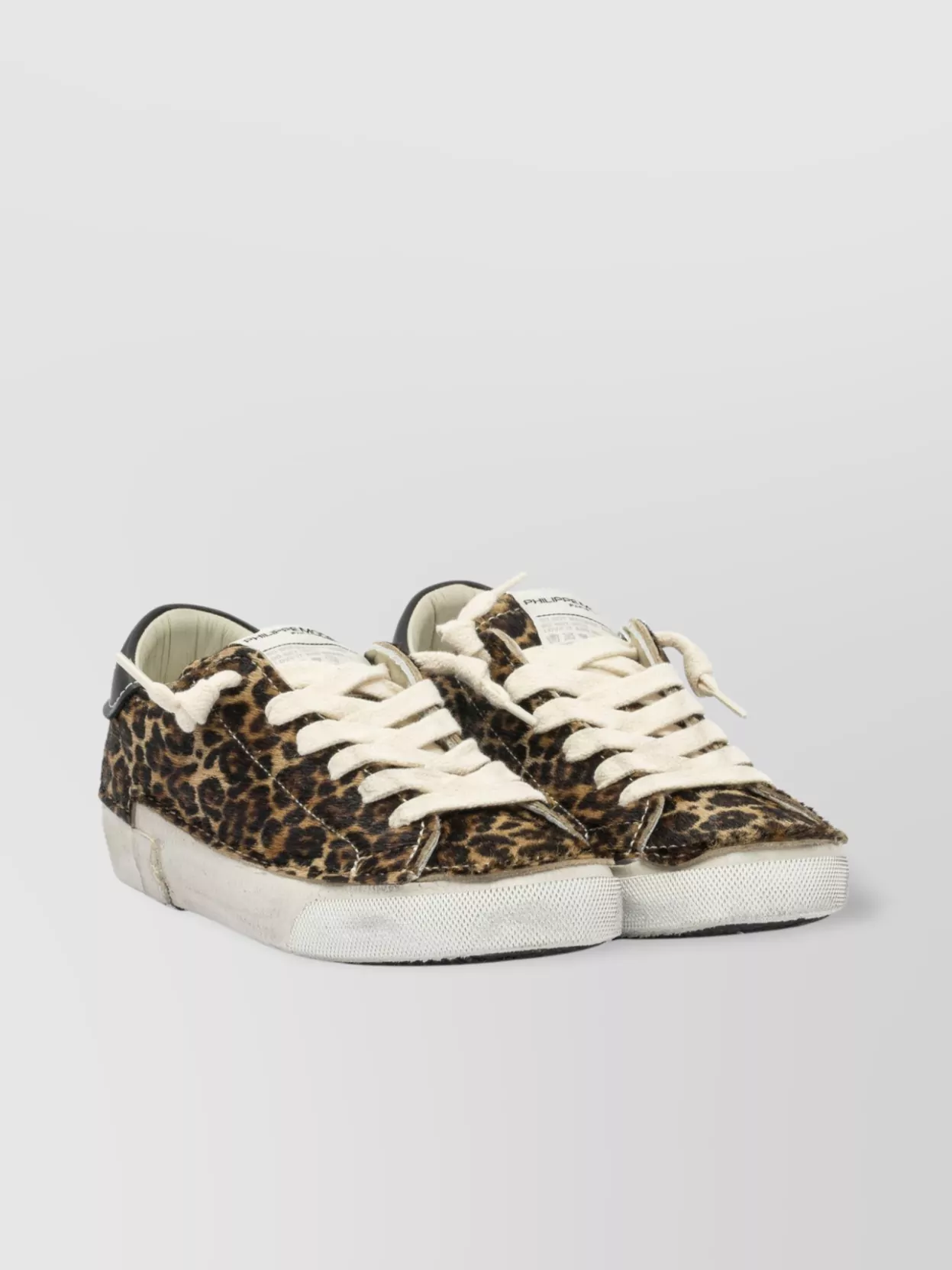 Philippe Model Stitched Leopard Print Low-top Sneakers Slip-on