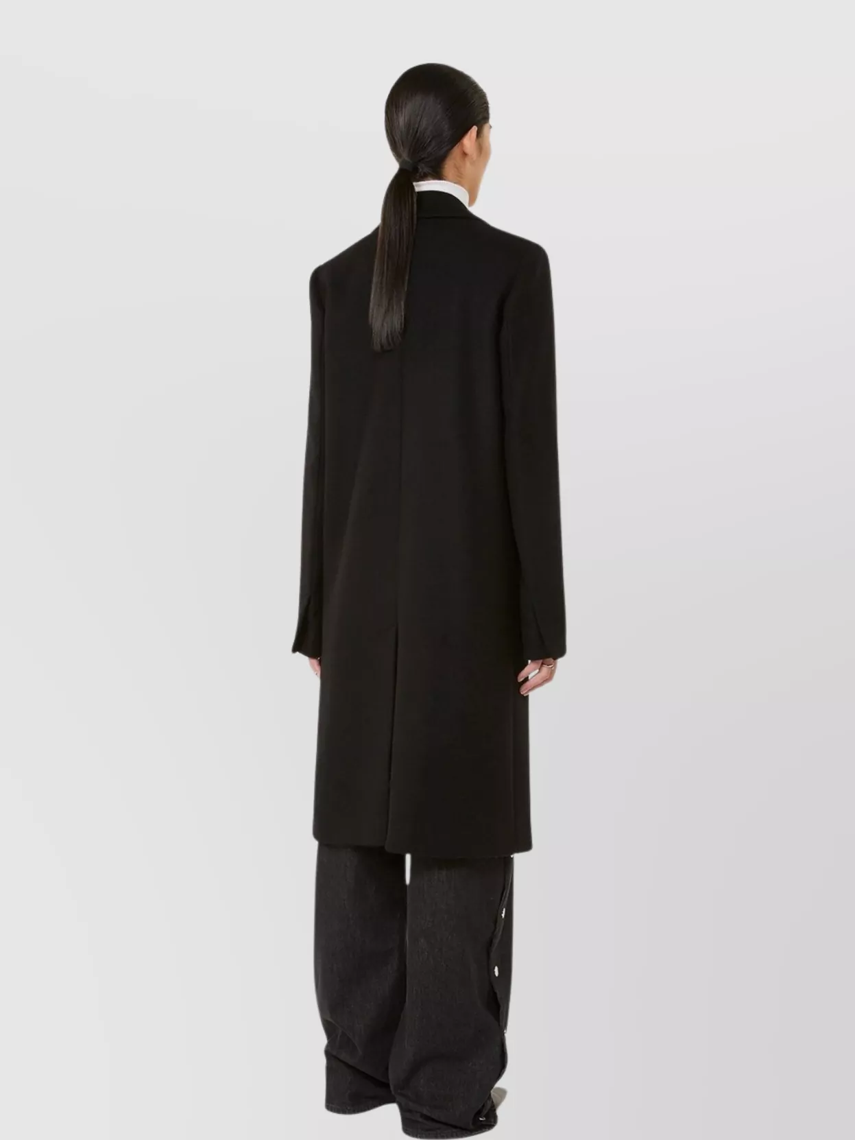 Sportmax Long Double Lined Coat Pockets In Black