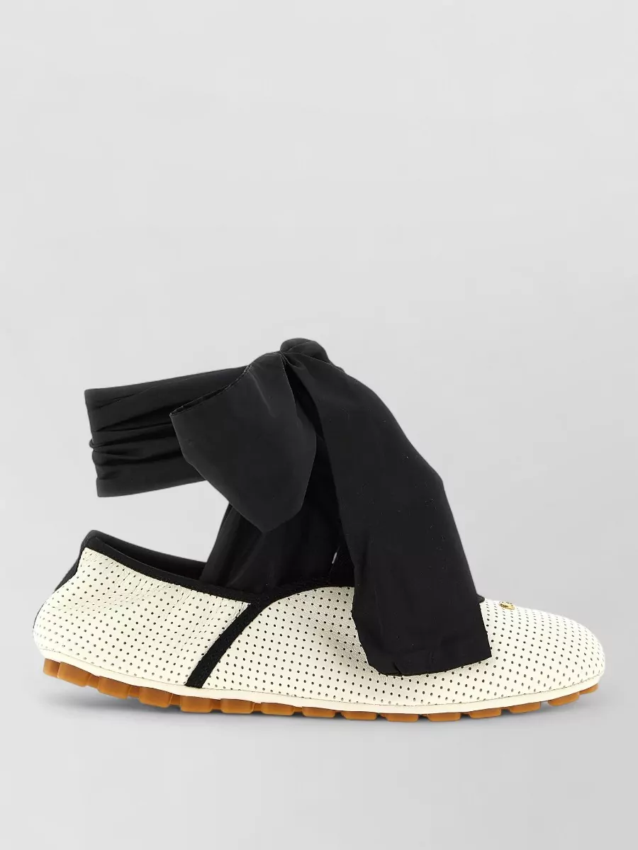 Valentino Garavani Leather Openwork Ballet Flats