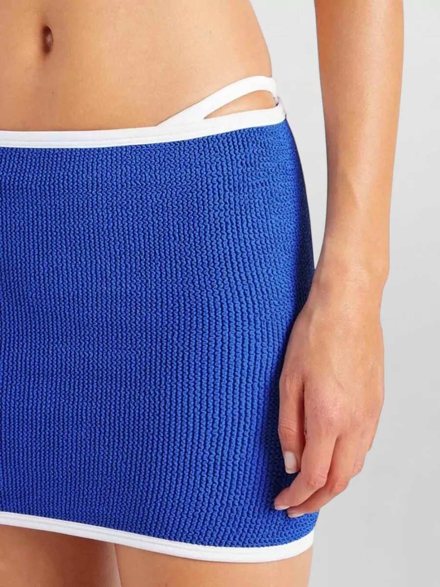 Hunza G Crinkle Swim Skirt Tube Top Elastic Waistband