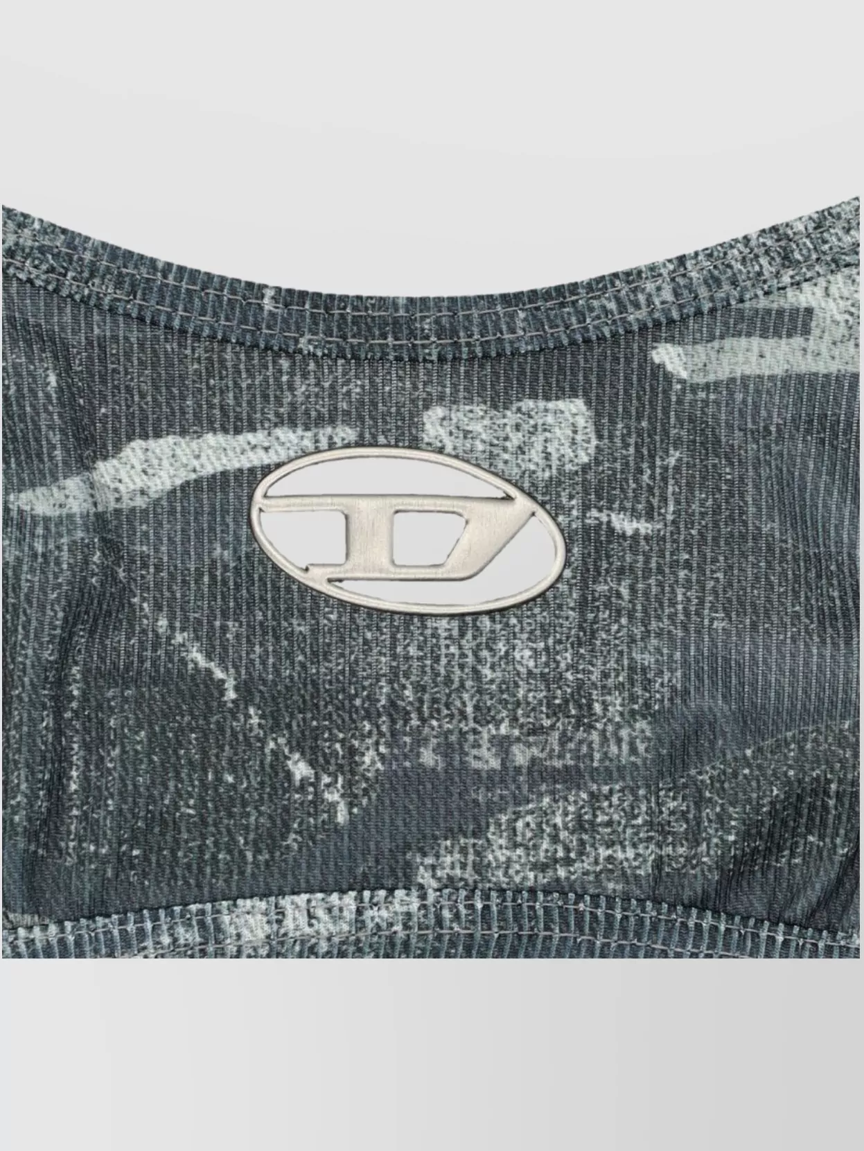 DIESEL TOP BRA WITH ADJUSTABLE STRAPS AND CAMOUFLAGE PATTERN
