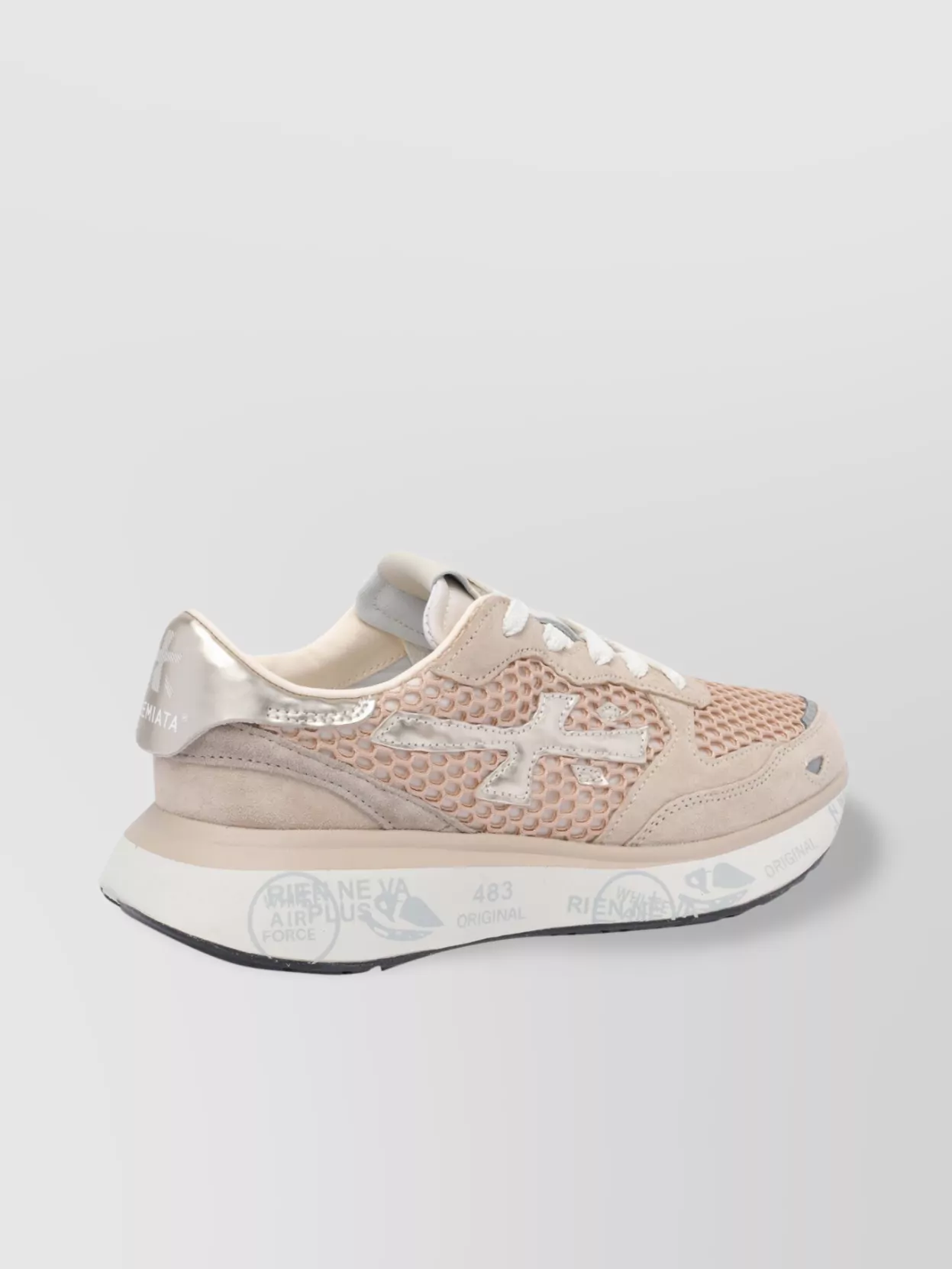 Premiata Low Top Sneakers With Mesh And Metallic
