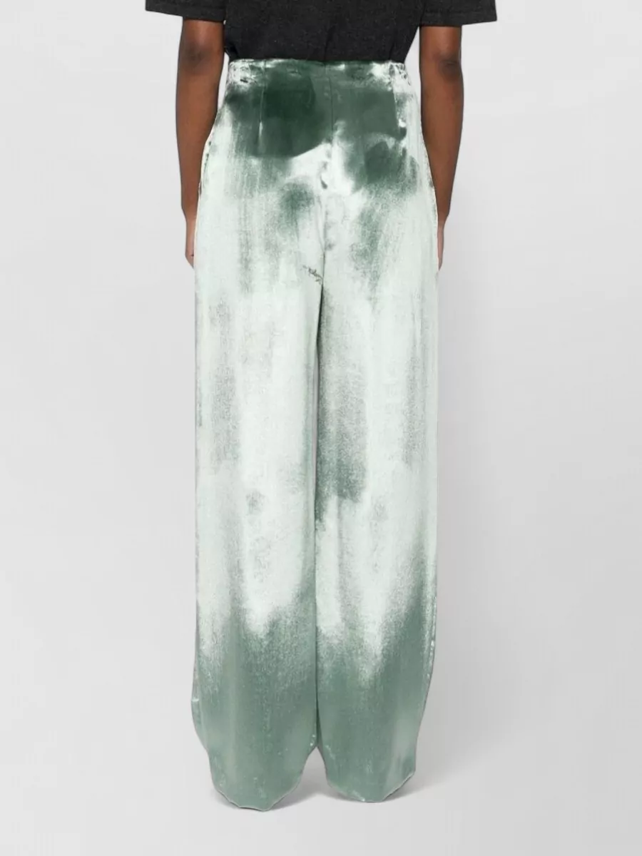 Alberta Ferretti High Waist Velvet Trousers Wide Leg Cut