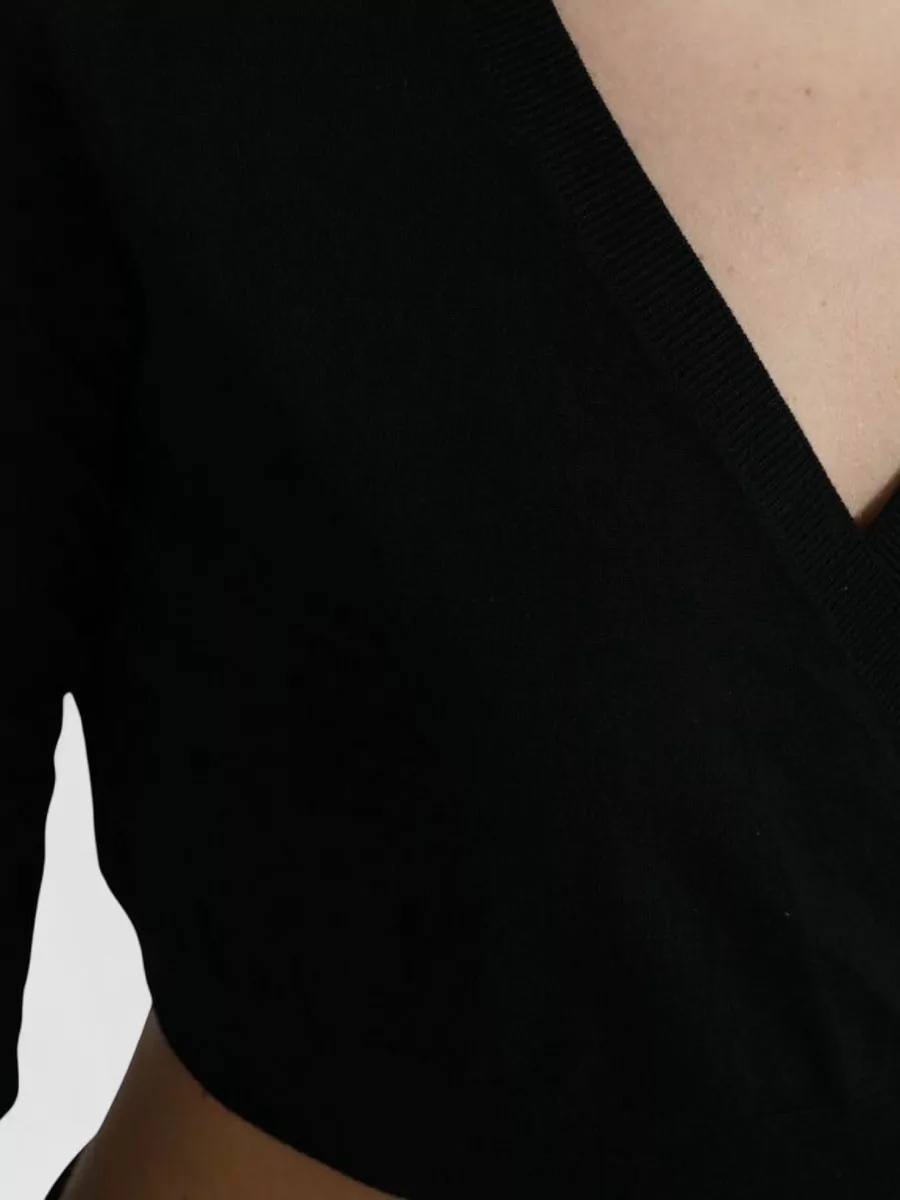 Dolce&Gabbana Wool V-Neck Wrap Cropped Cardigan