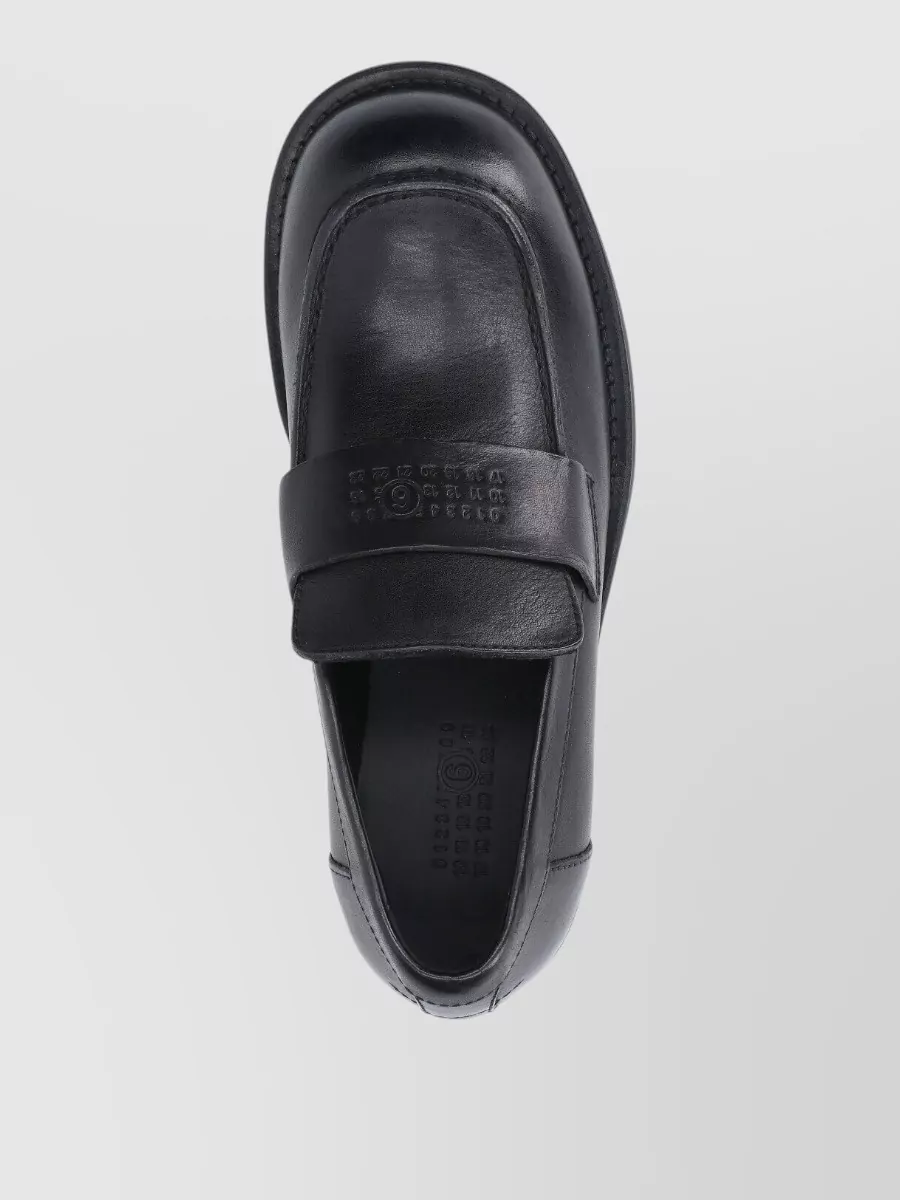 Mm6 Maison Margiela Loafers Low Heel Round Toe Design