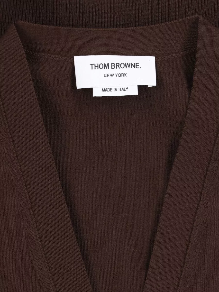 Thom Browne Virgin Wool Crewneck Fitted Jacket