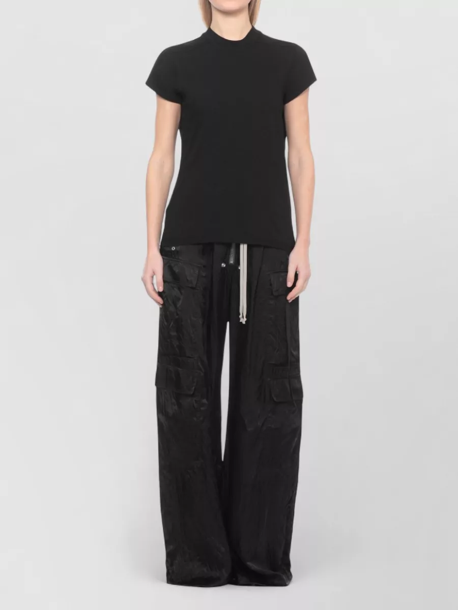 Rick Owens Drkshdw Short Sleeve Top Crew Neck Side Tie