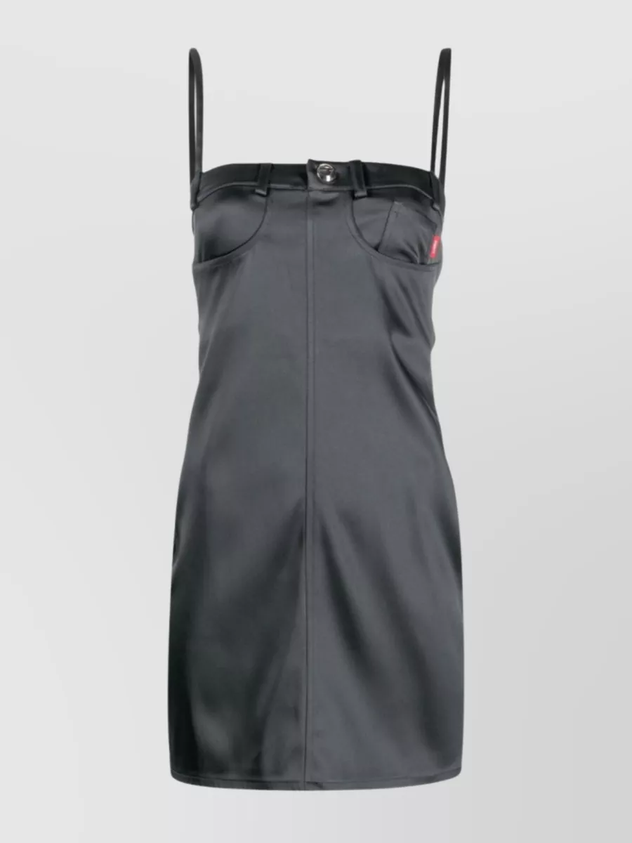 Shop Coperni Minidress With Tailored Trouser-inspired Belt Loop Detail In Grey