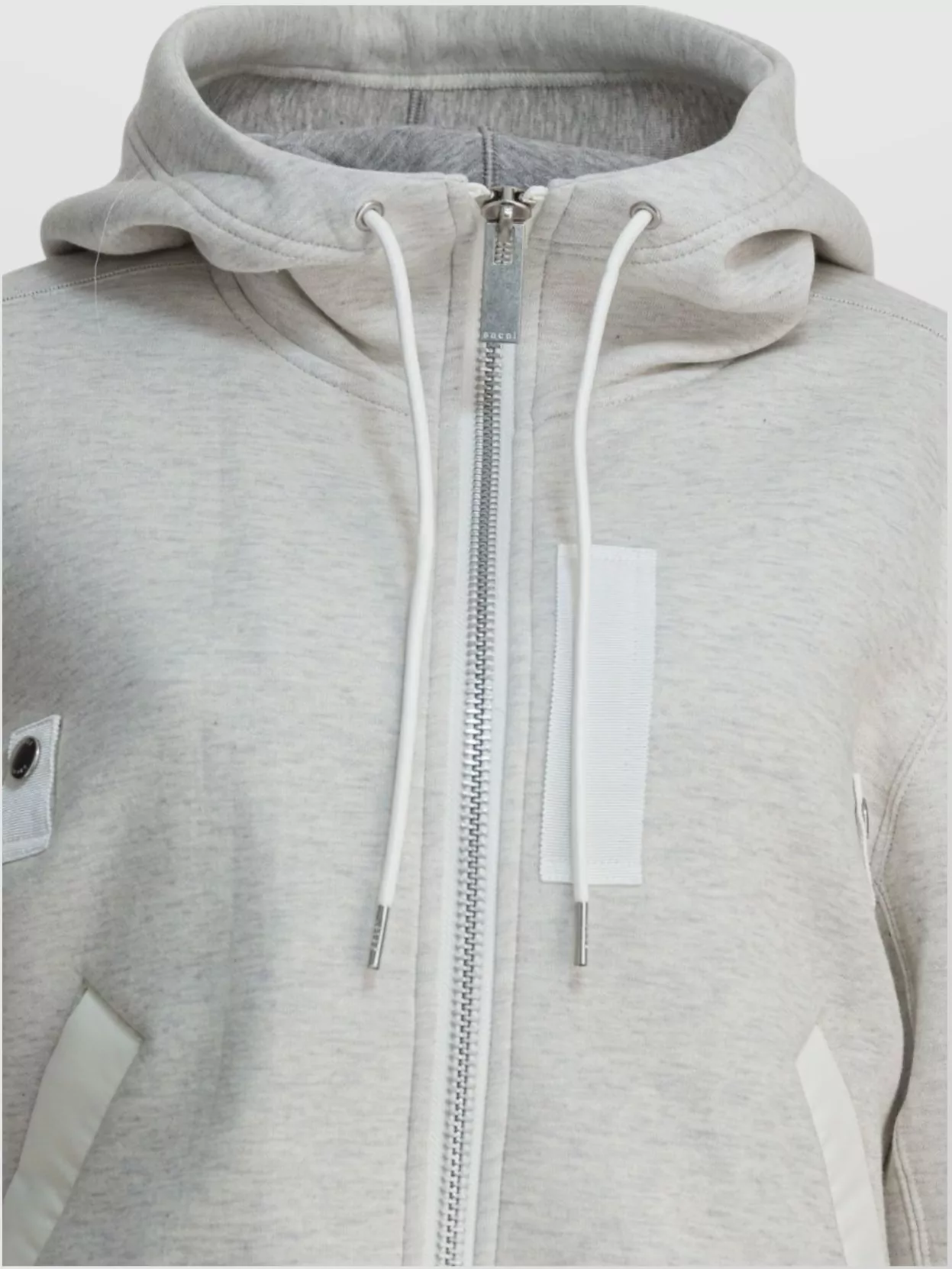 Sacai Hooded Long Sleeve Ribbed Sweatshirt