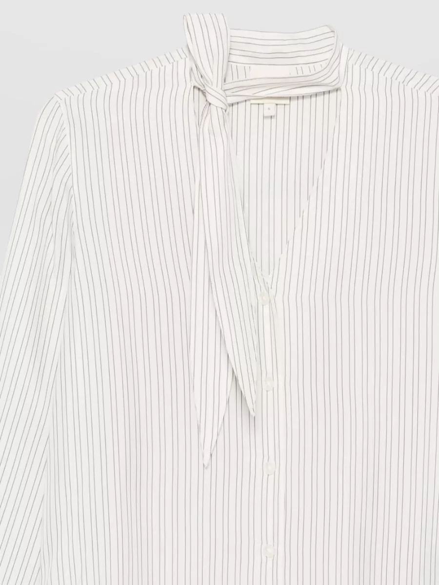 Emporio Armani Striped Self-Tie Neck Shirt