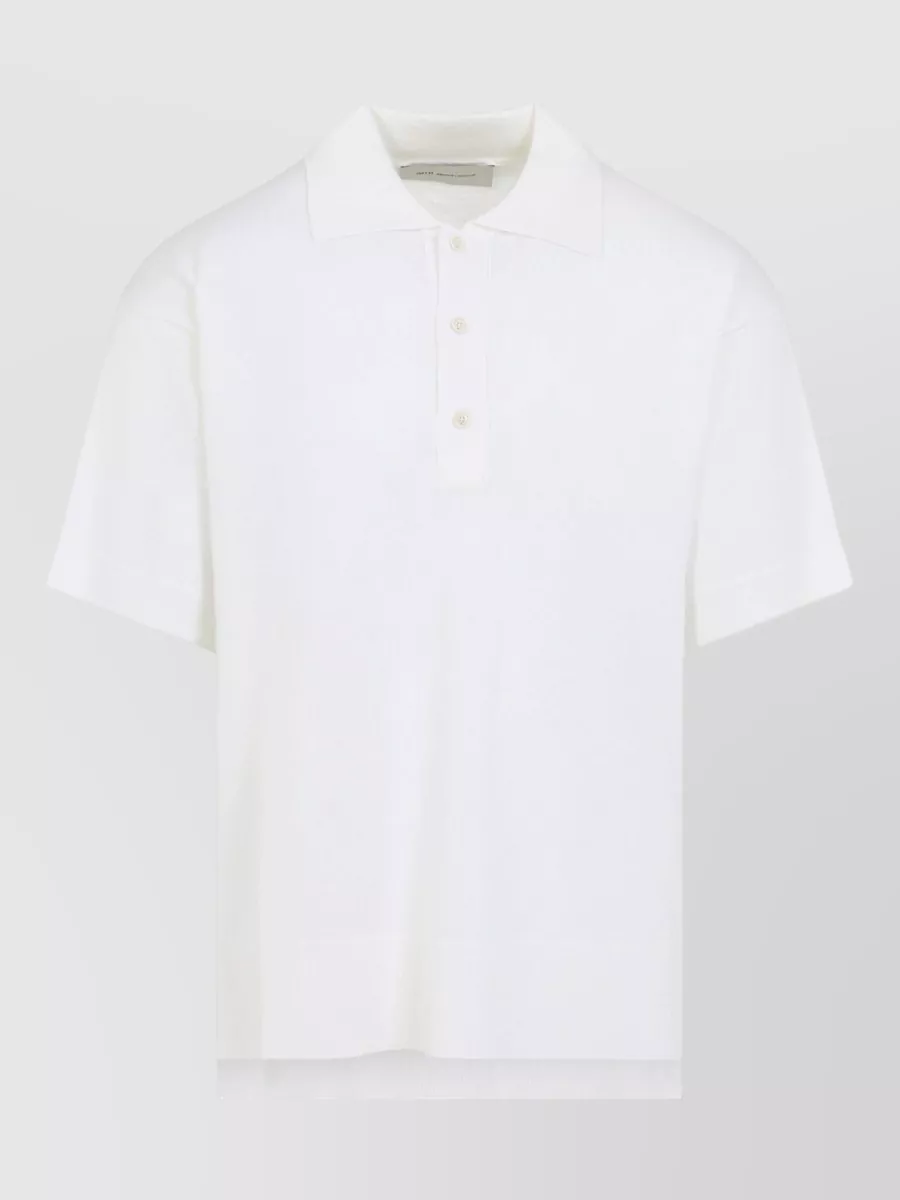 Ami Paris Silk Virgin Wool Short-Sleeve Polo Shirt