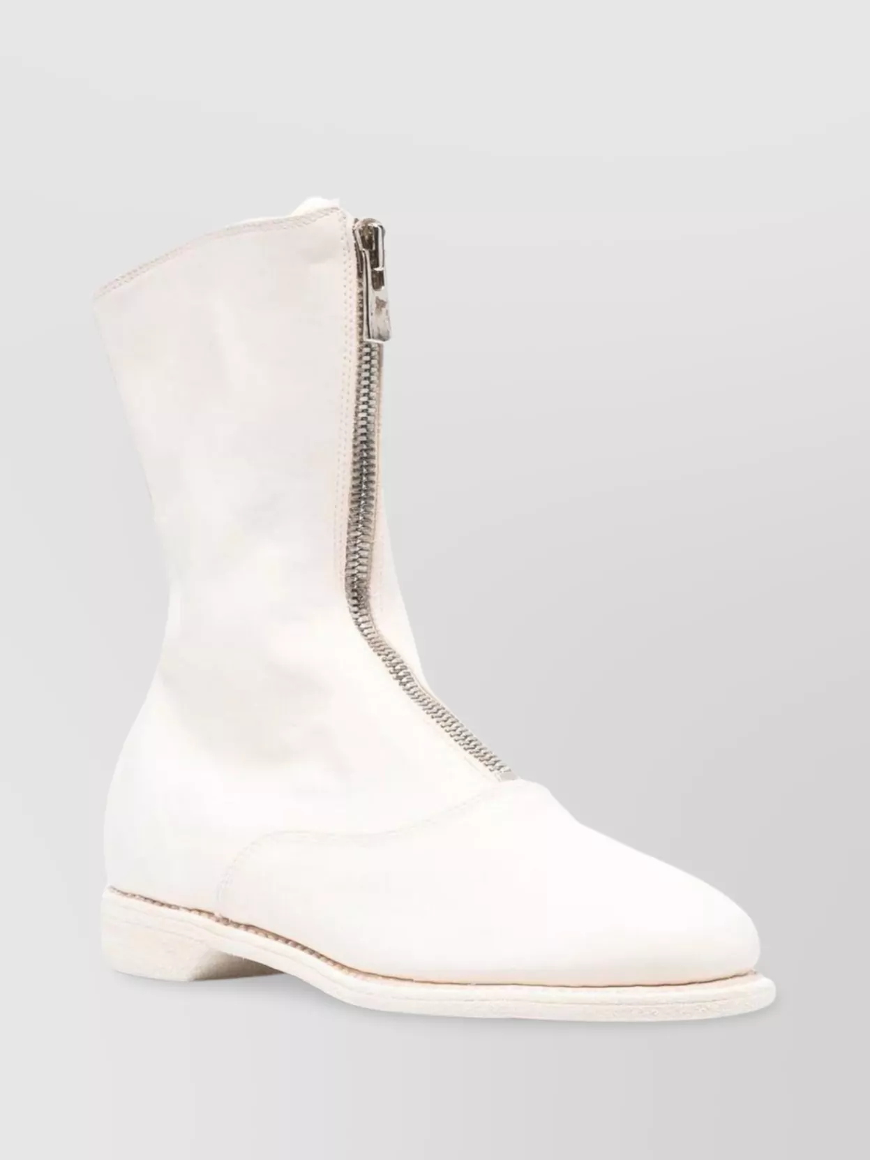 Guidi Zip Front Ankle Boot With Round Toe