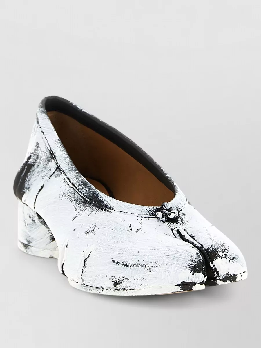 Maison Margiela leather heeled ballerina shoes
