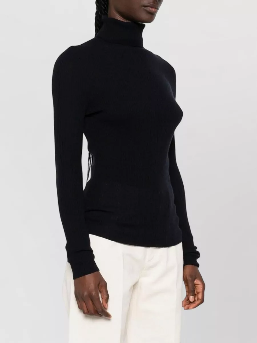 Fabiana Filippi Wool Silk Cashmere Ribbed Turtleneck Sweater