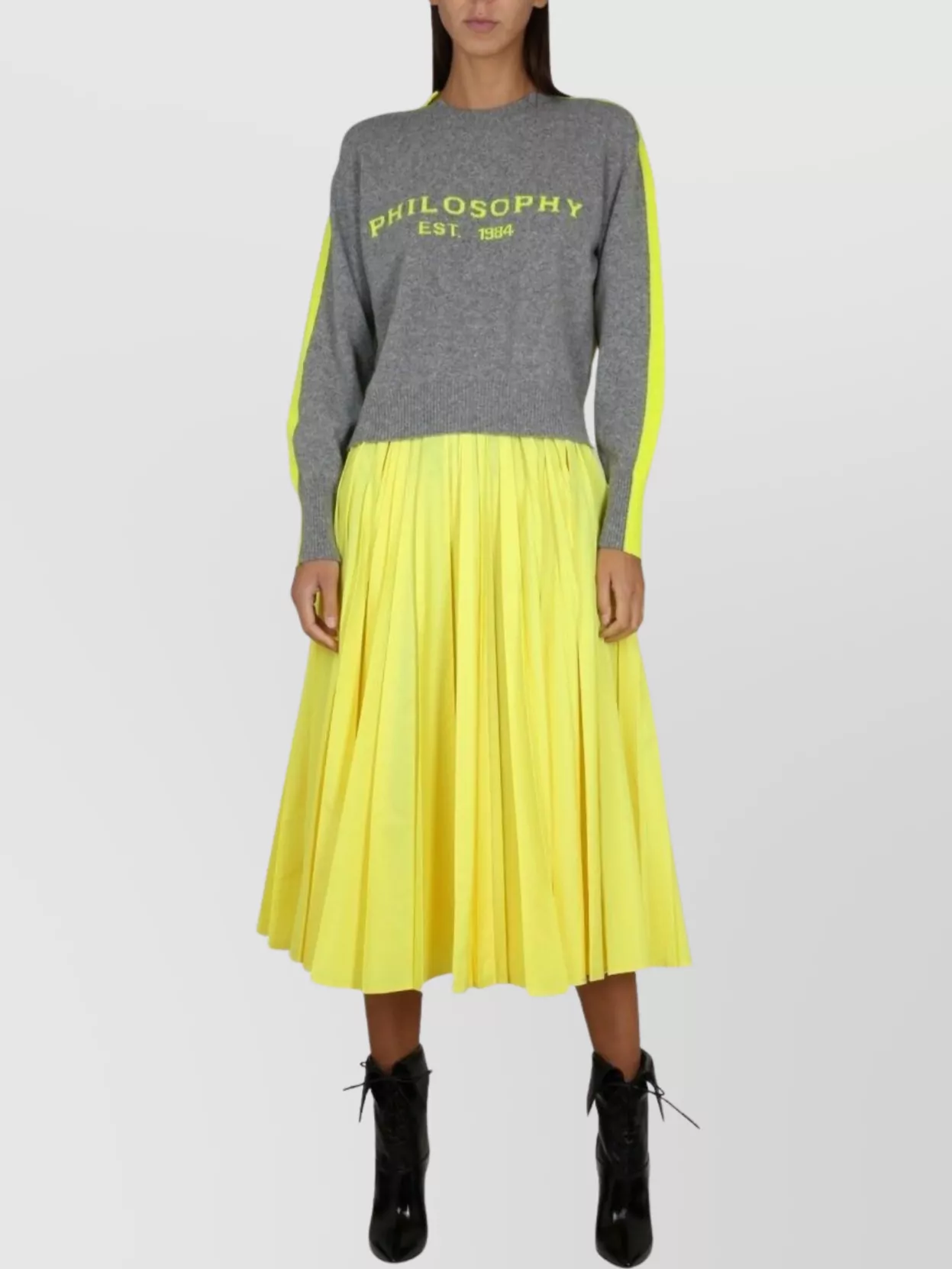 Shop Philosophy A-line High Waist Midi Pleated Skirt