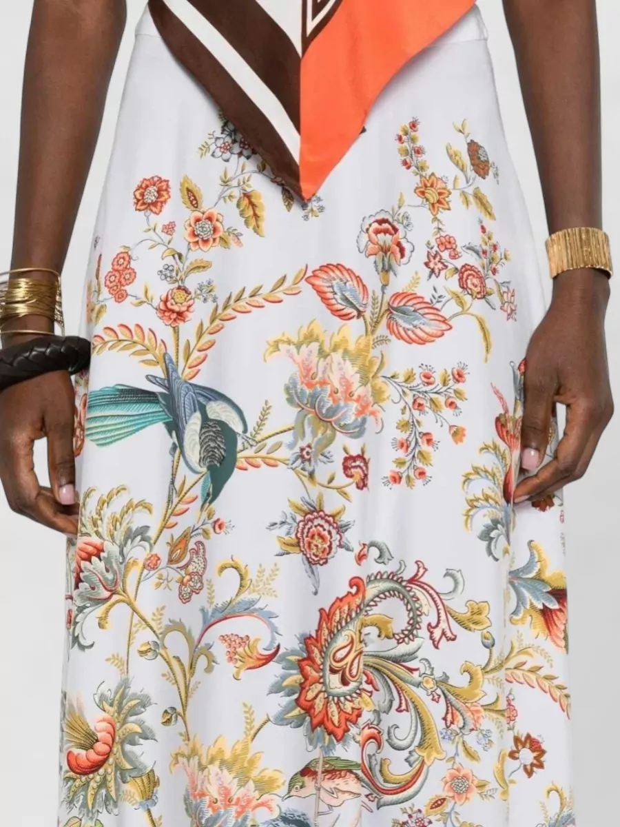 Etro Silk Floral-Print A-Line Maxi Skirt