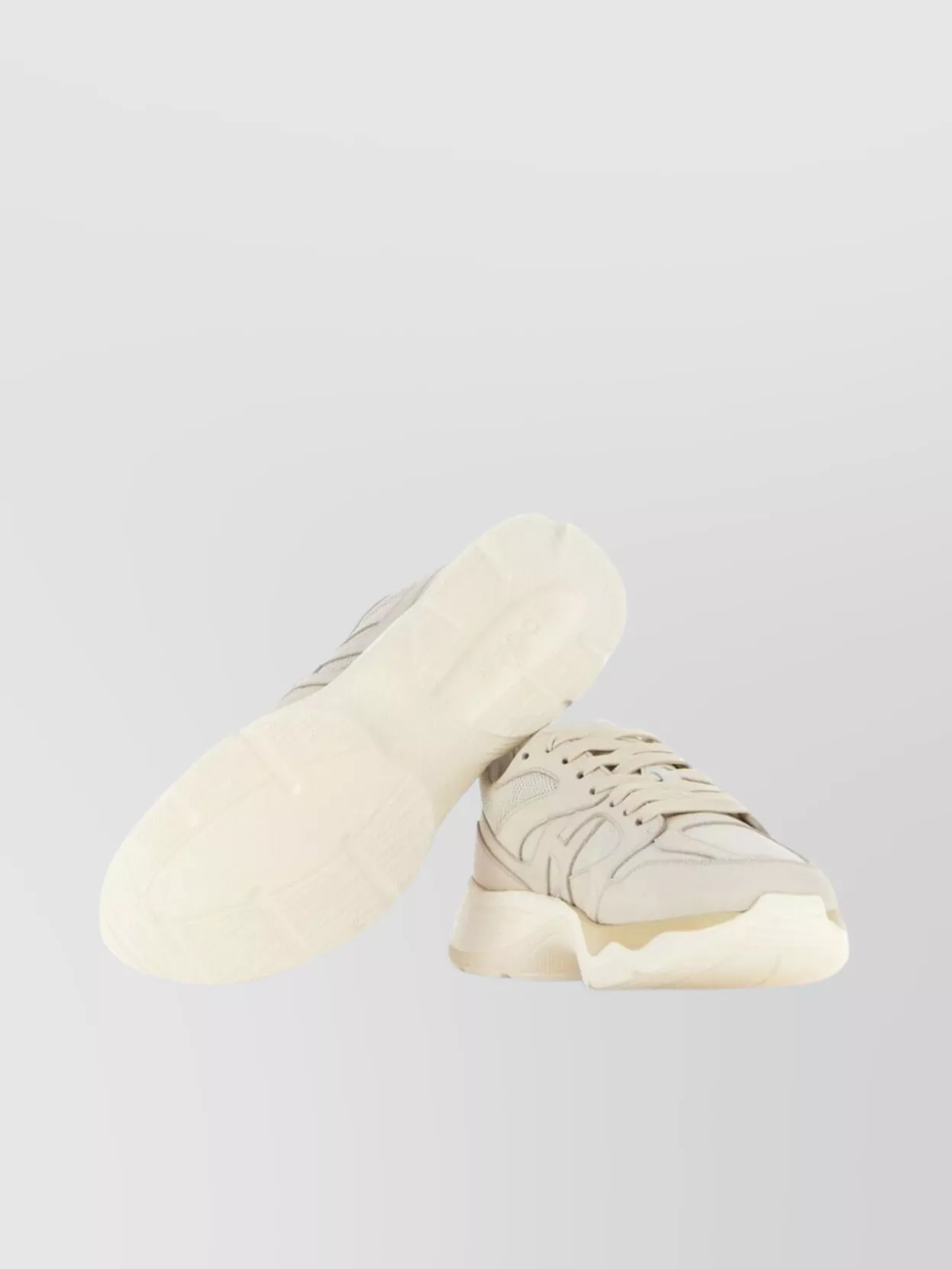 Hogan Chunky Sole Round Toe Mesh Panels Sneakers