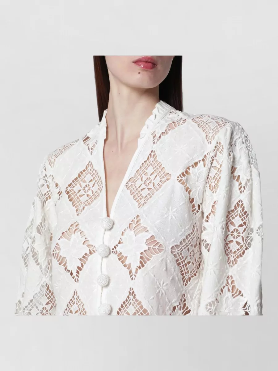 Isabel Marant Lace V-Neck Cropped Blazer