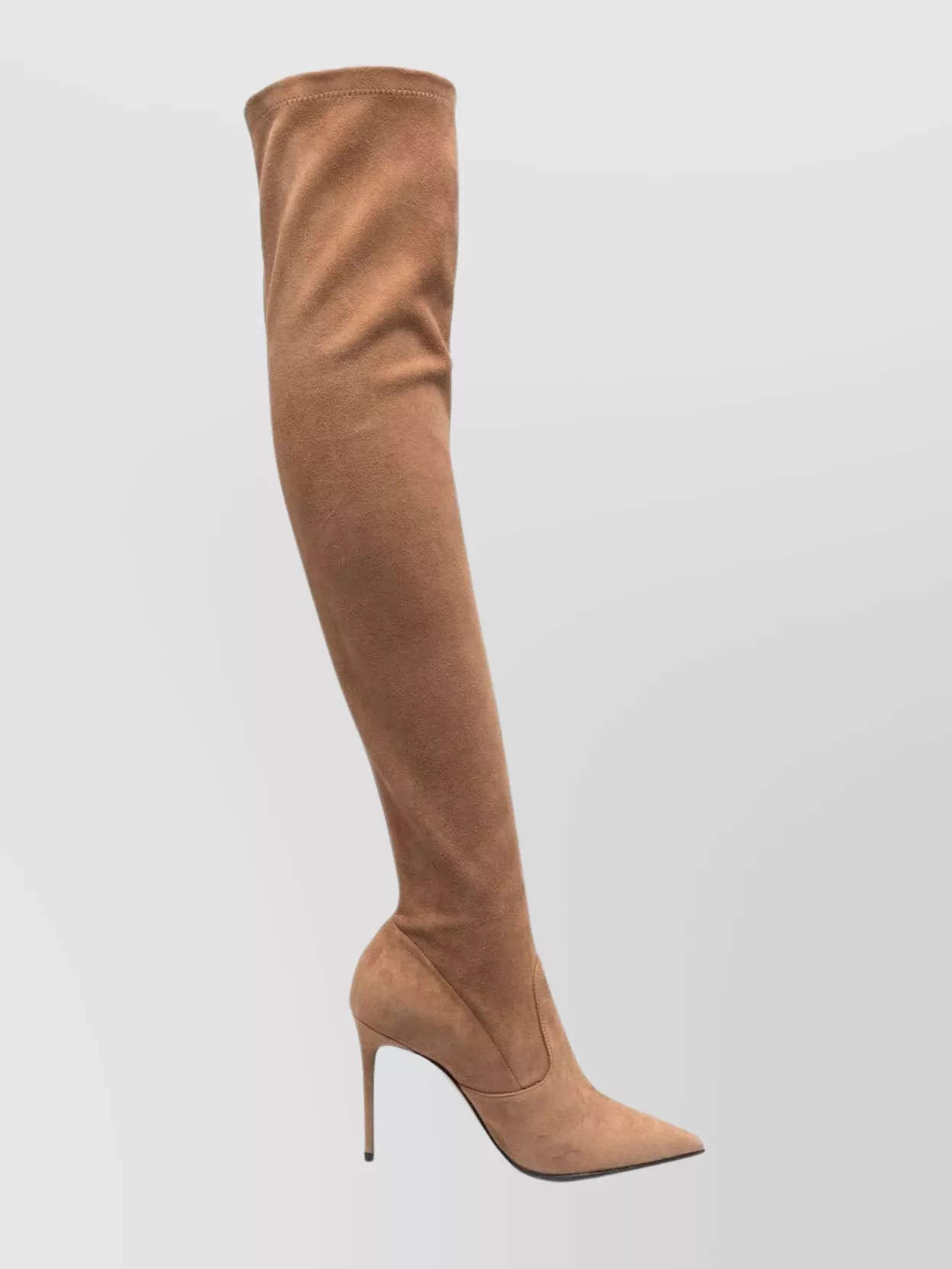 Shop Le Silla Suede Over-the-knee Stiletto Boots In Brown