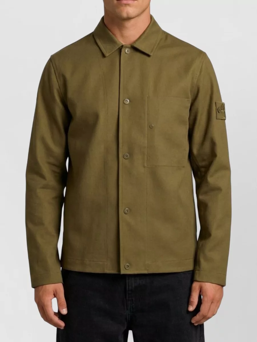Stone Island wool blend regular fit overshirt