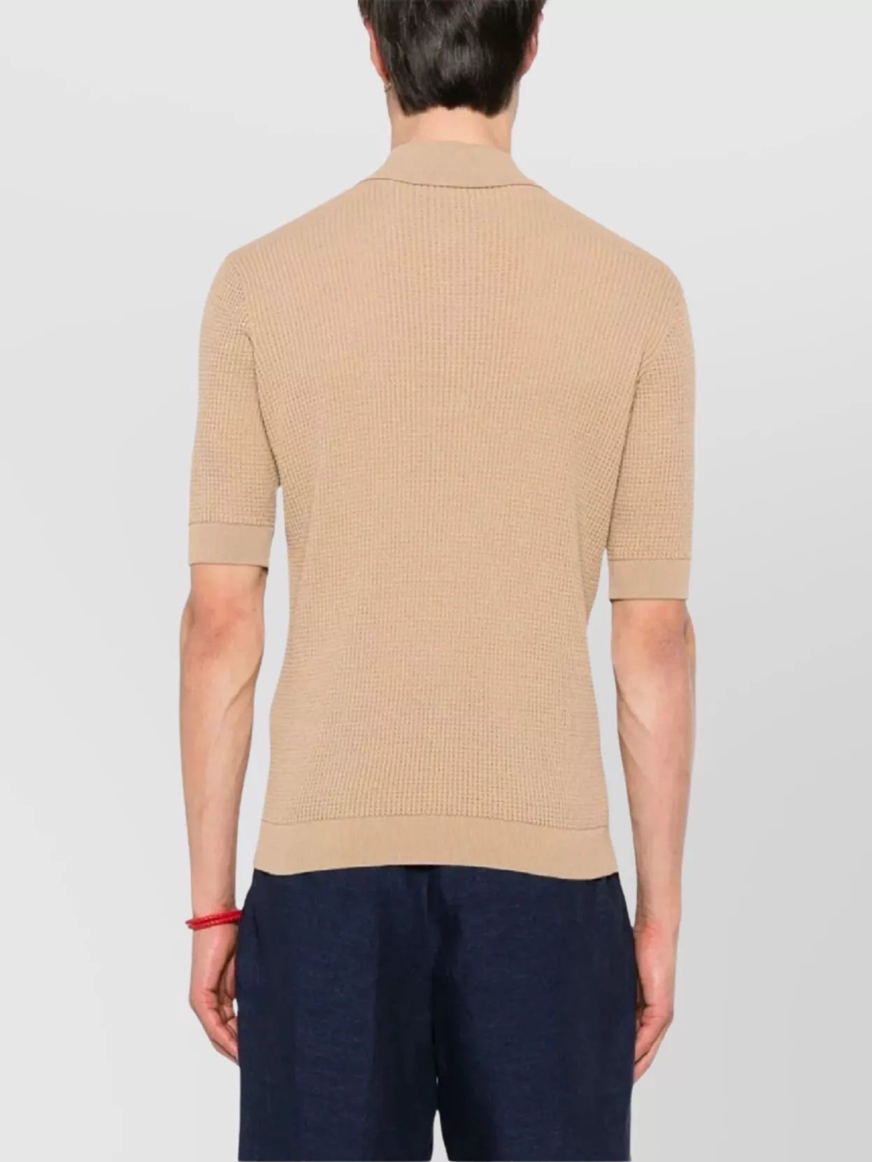 Lardini Men's Ribbed Texture Polo Shirt