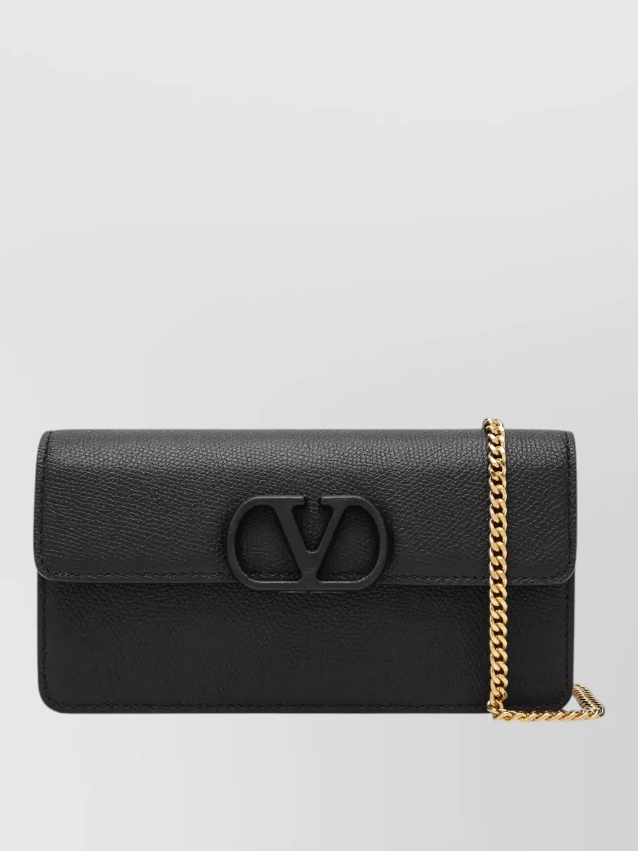 Valentino Garavani Leather Chain Strap Wallet