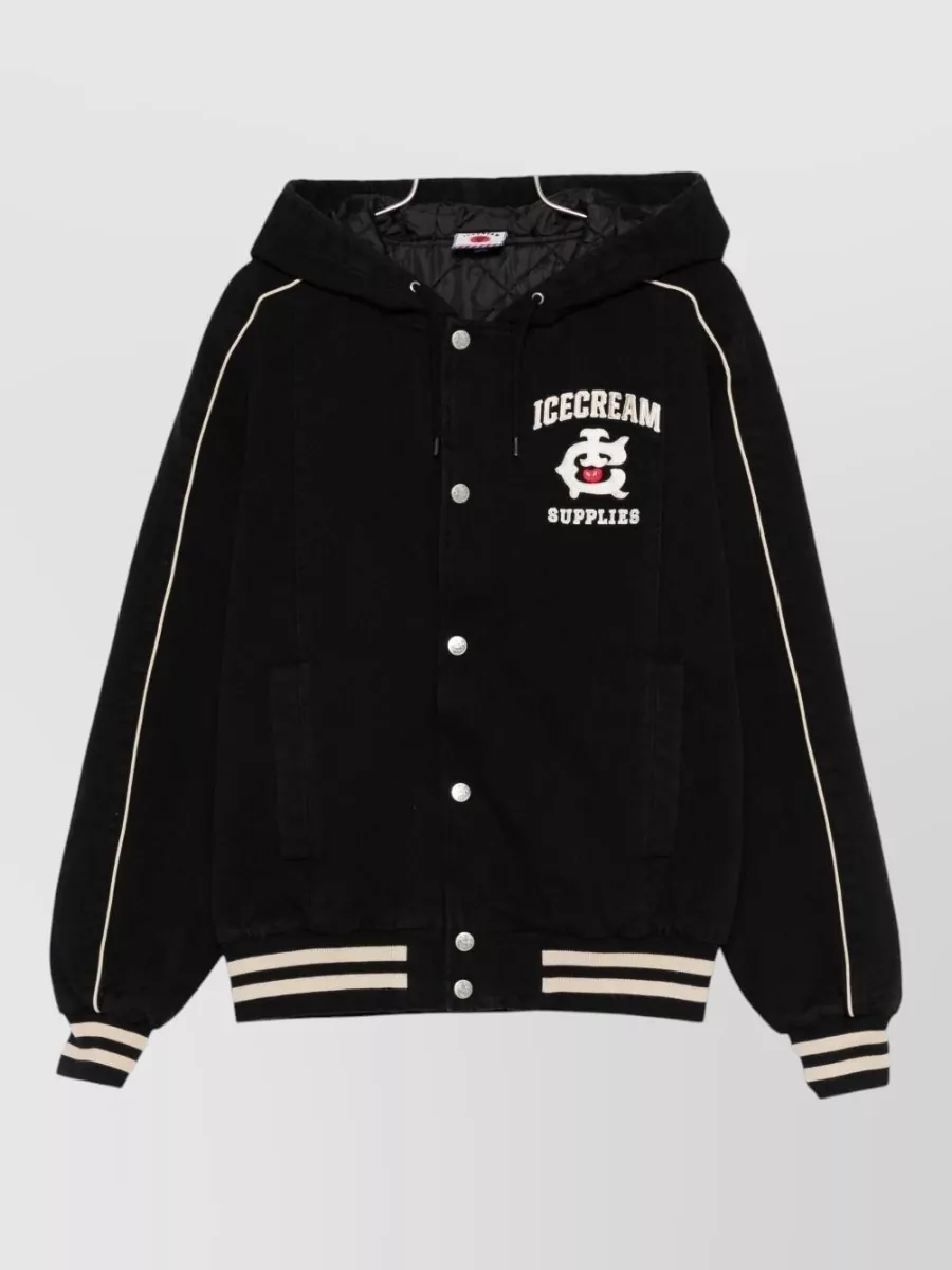 Icecream hooded cotton bomber jacket