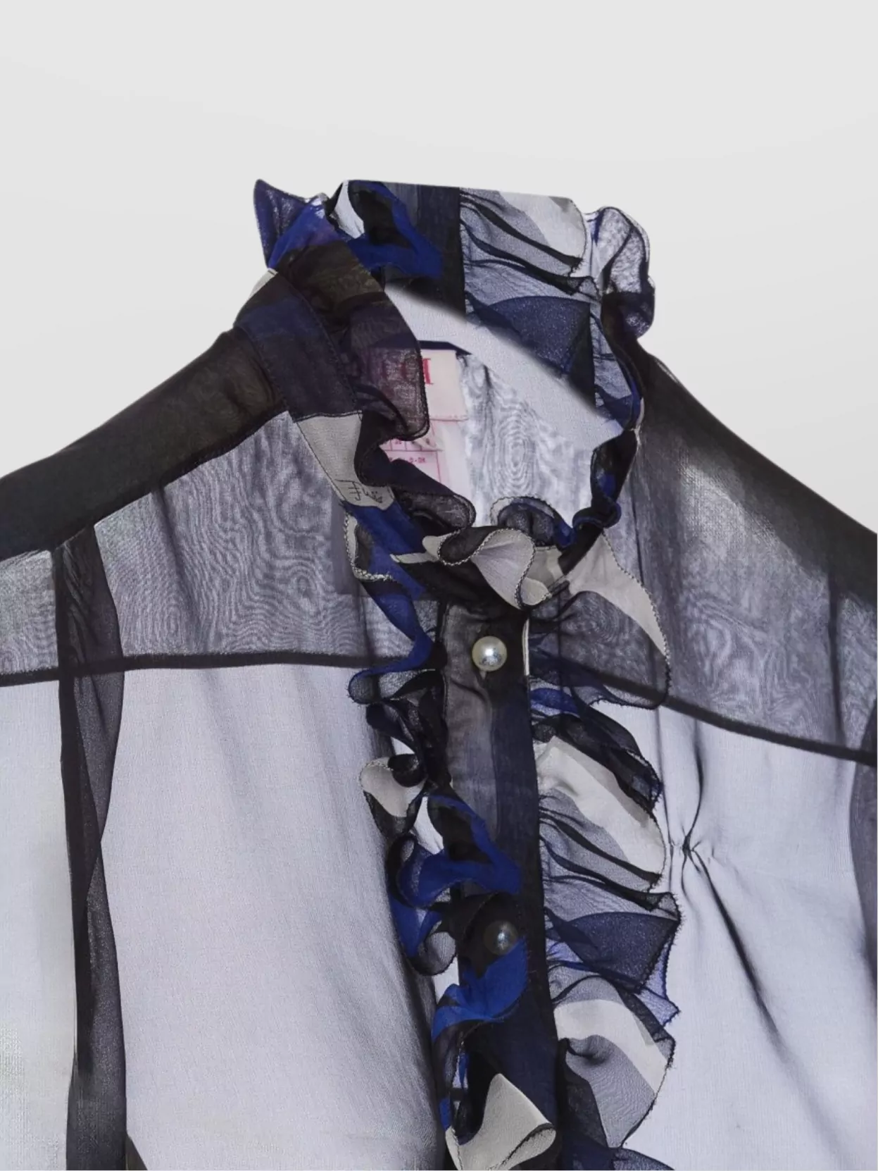 Pucci Sheer Fabric Ruffled Shirt With Long Sleeves