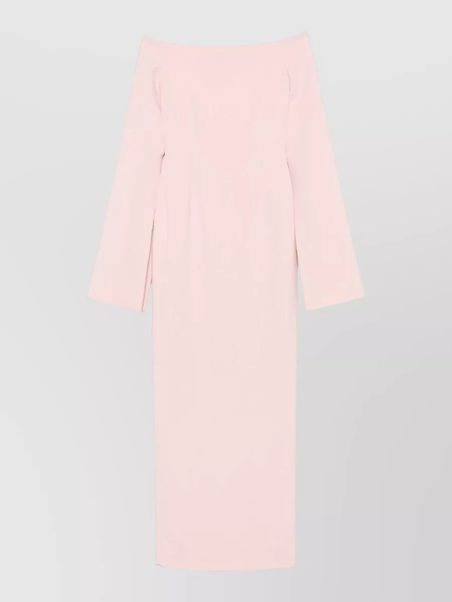 Solace London Off-shoulder cape-sleeve maxi dress