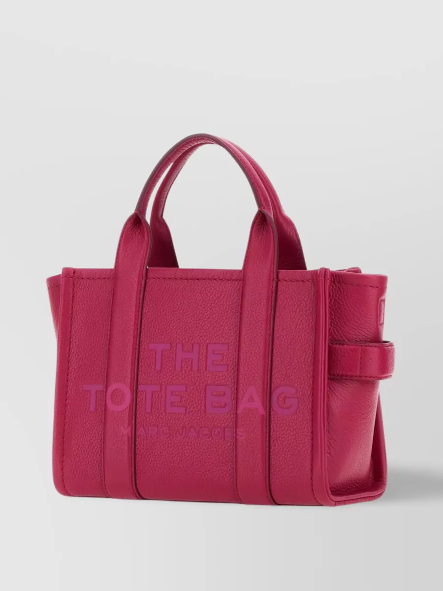 Shop Marc Jacobs Small Leather Tote Bag With Adjustable Strap In Pink