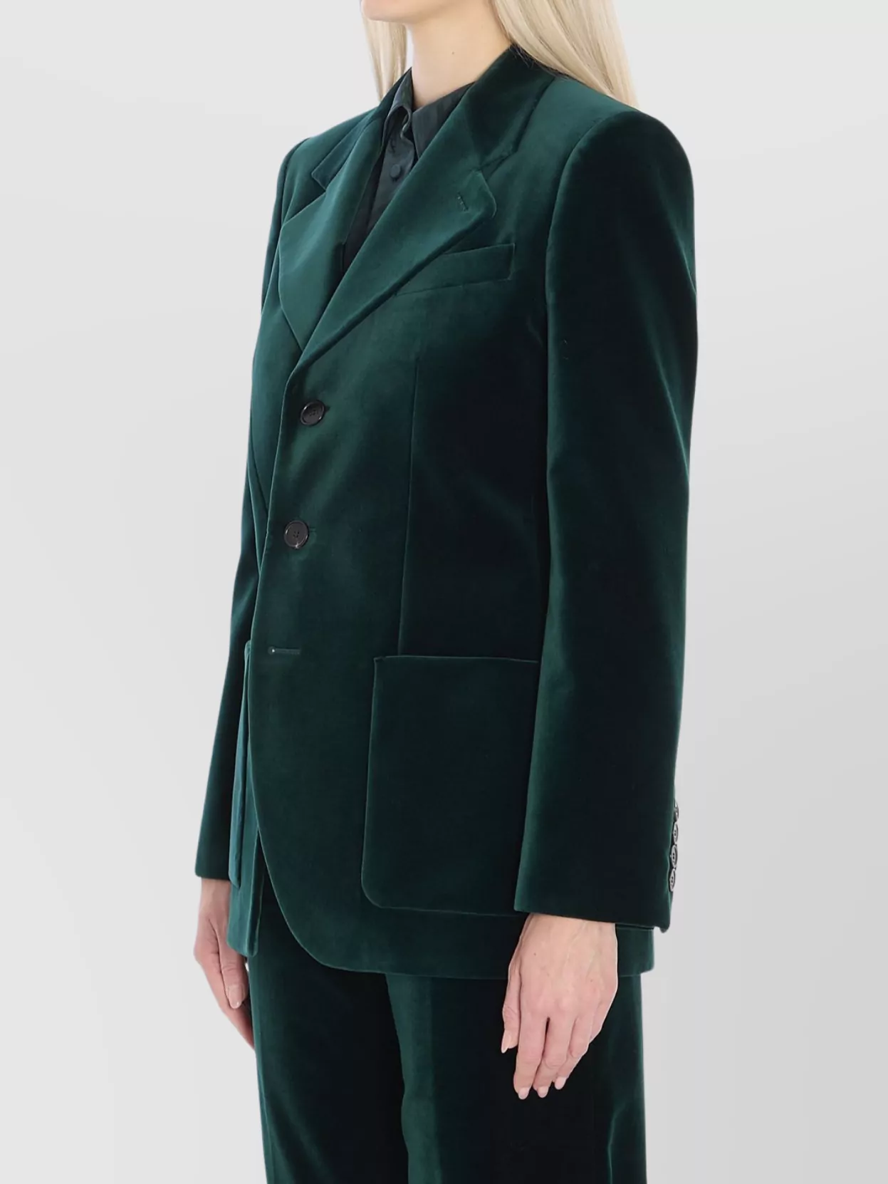 Gucci Velvet Blazer With Regular Fit And Pockets