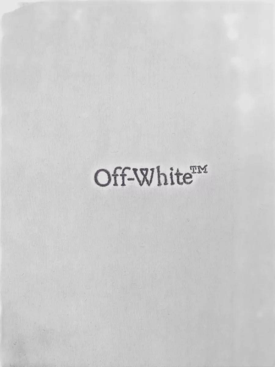 Off-White Crew-Neck Cotton T-Shirt Featuring Ribbed Edges