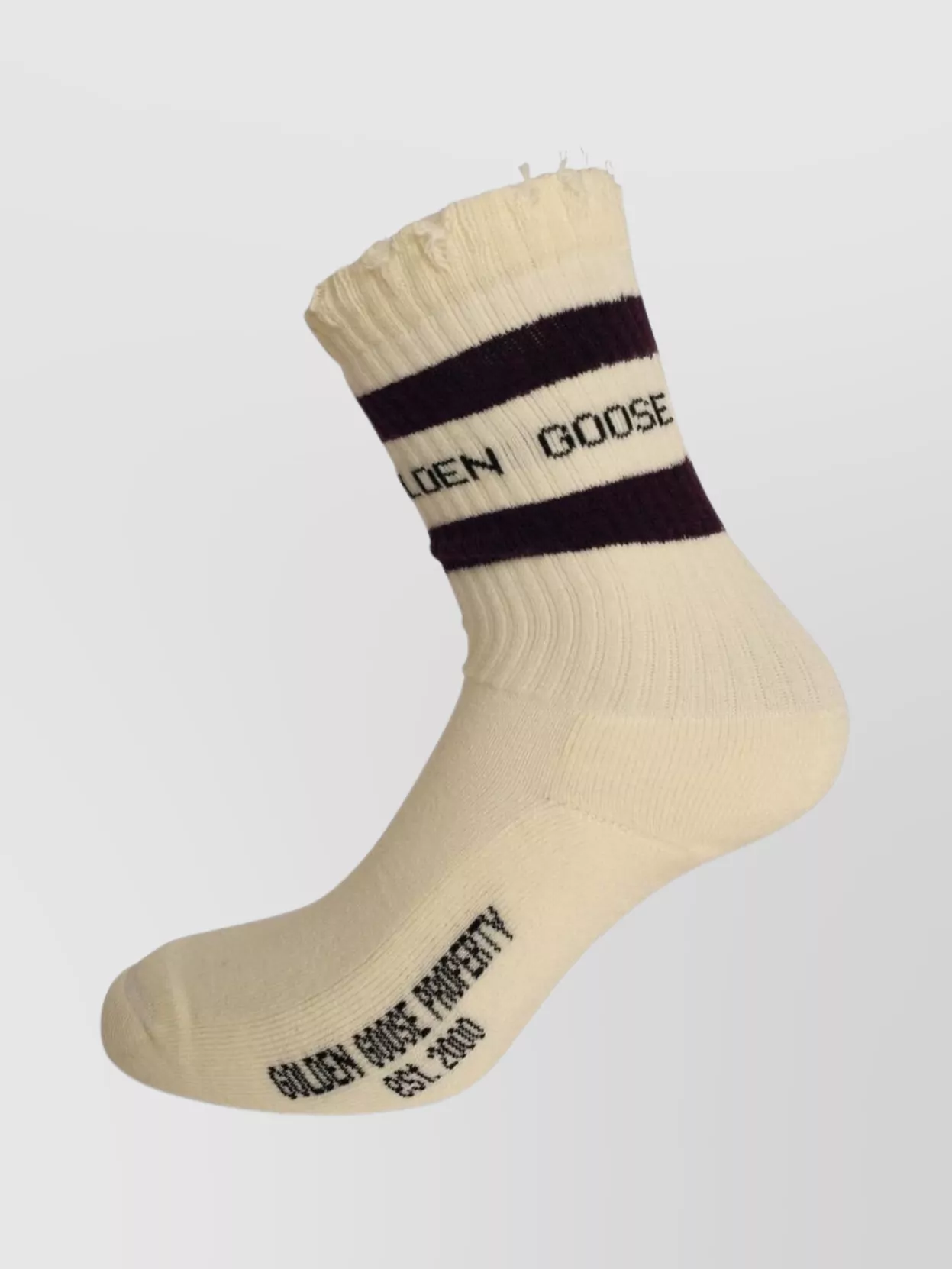 Golden Goose Ribbed Cotton Socks Frayed Edge