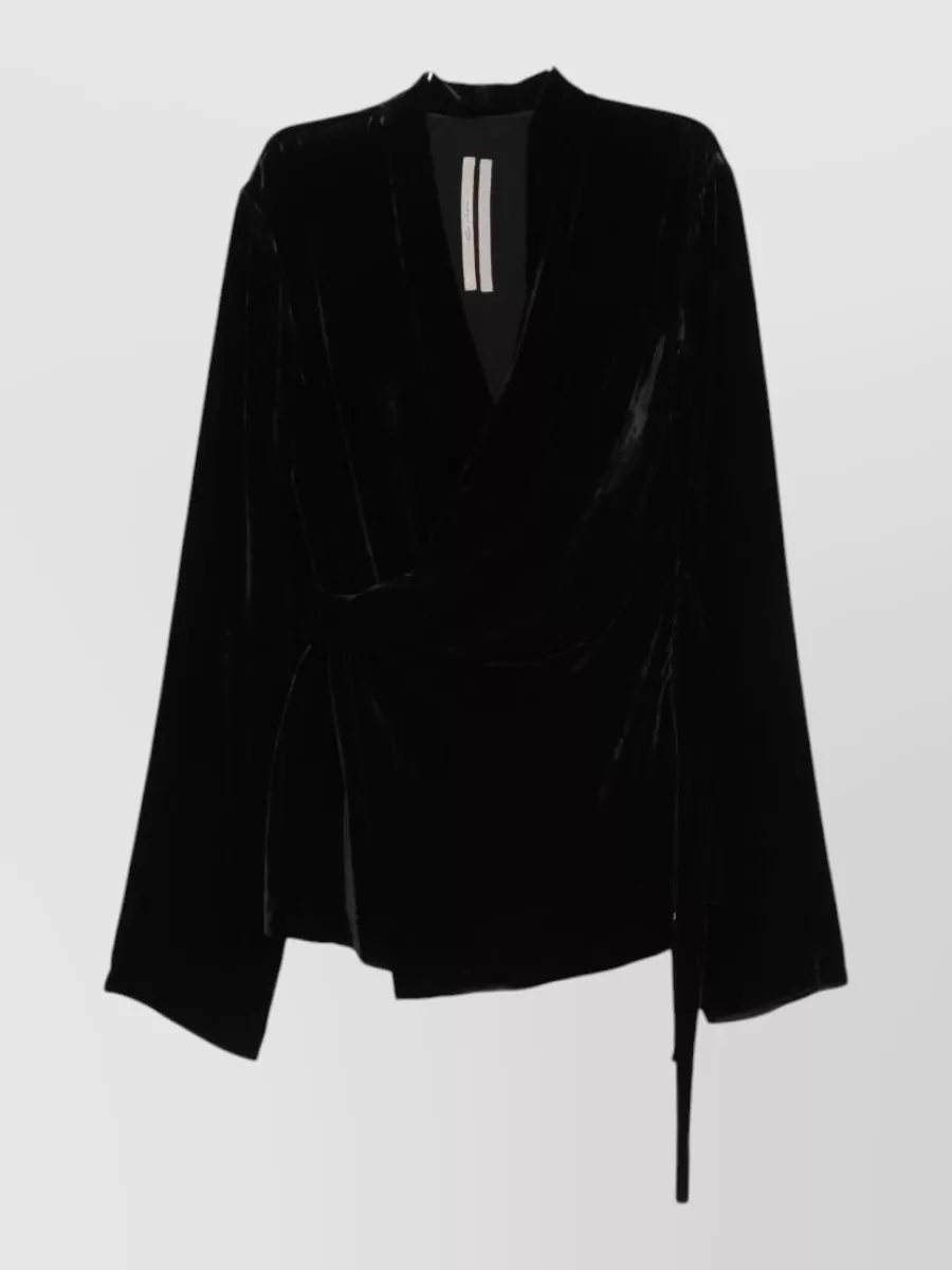 Rick Owens velvet v-neck long-sleeve maxi dress