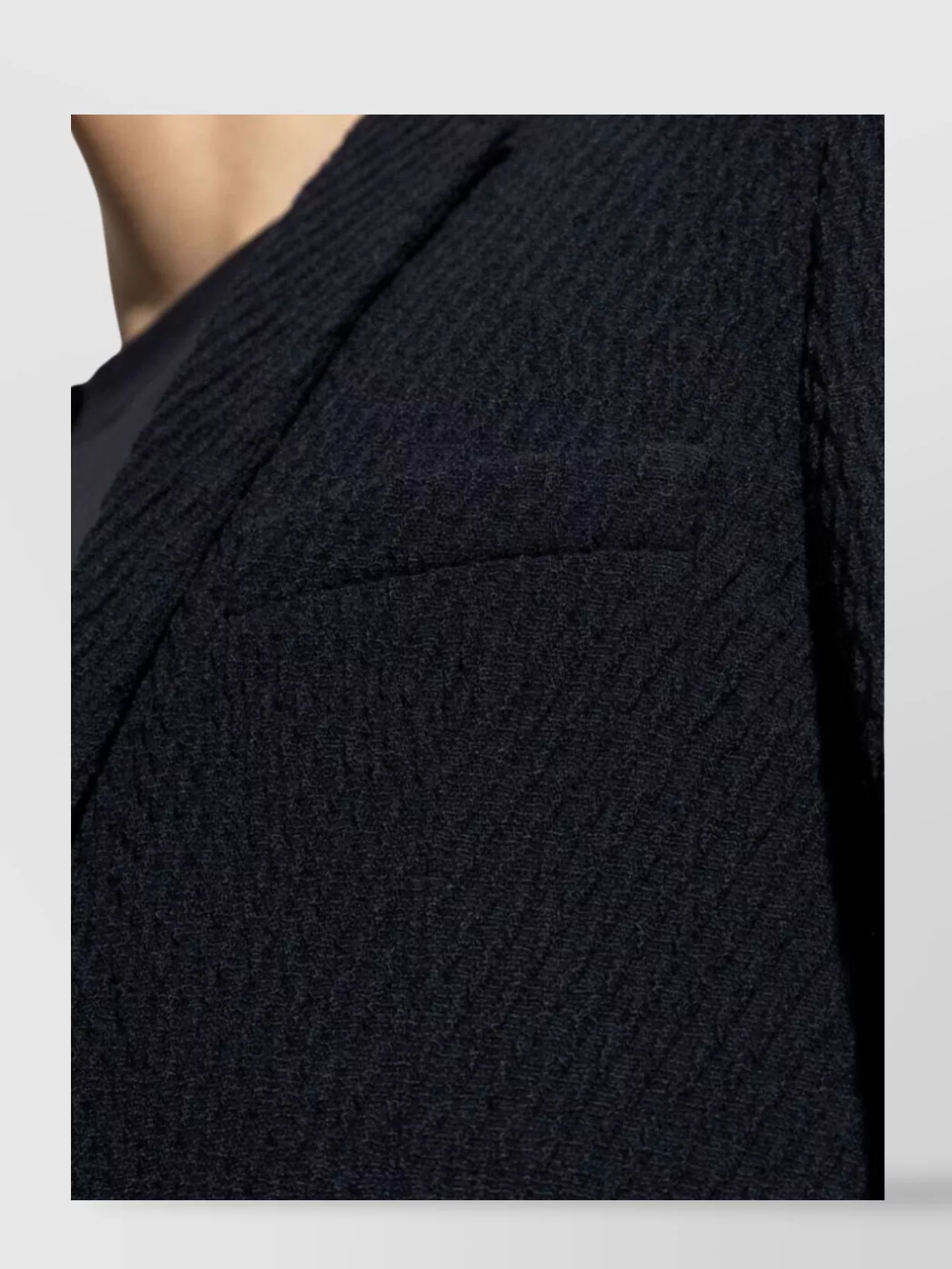 Emporio Armani Front Pockets Notch Lapel Single-Breasted Textured Fabric