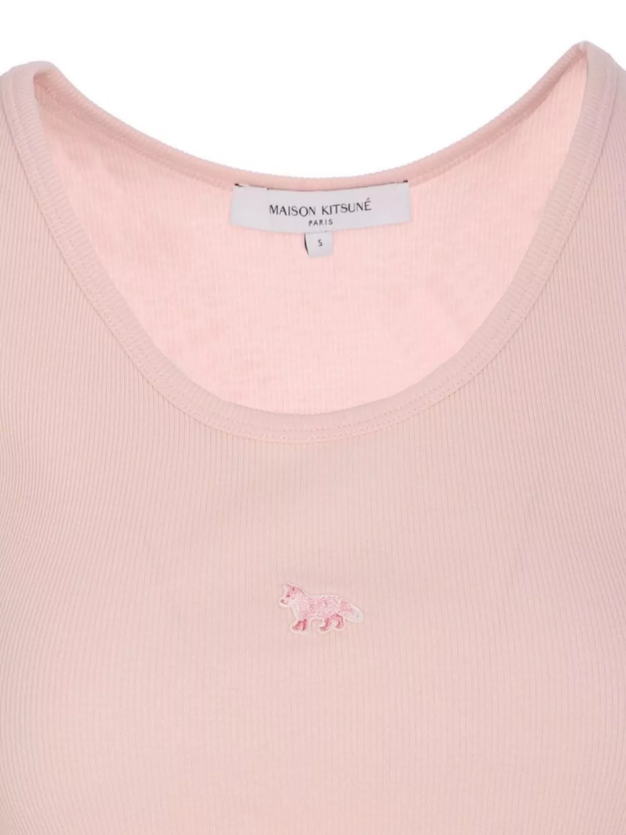 Maison Kitsuné Crewneck Sleeveless Ribbed Texture Frontal Patch Logo
