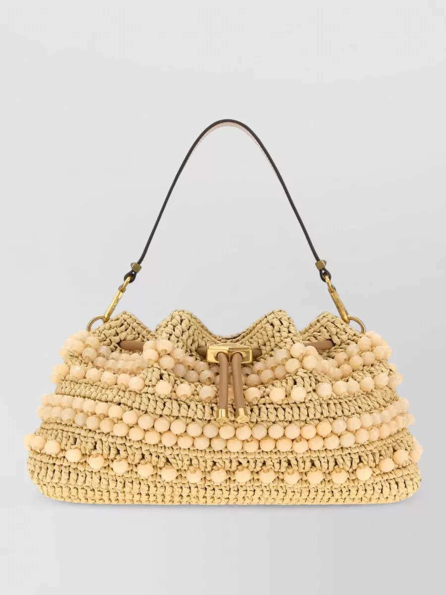 Jimmy Choo Cinch Medium Raffia Tote Bag