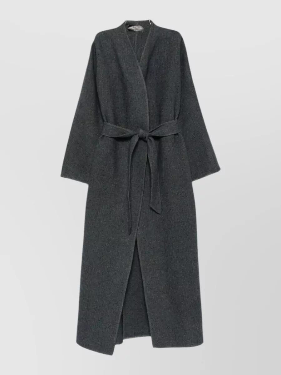 Cortana Wool-blend belted long dressing gown