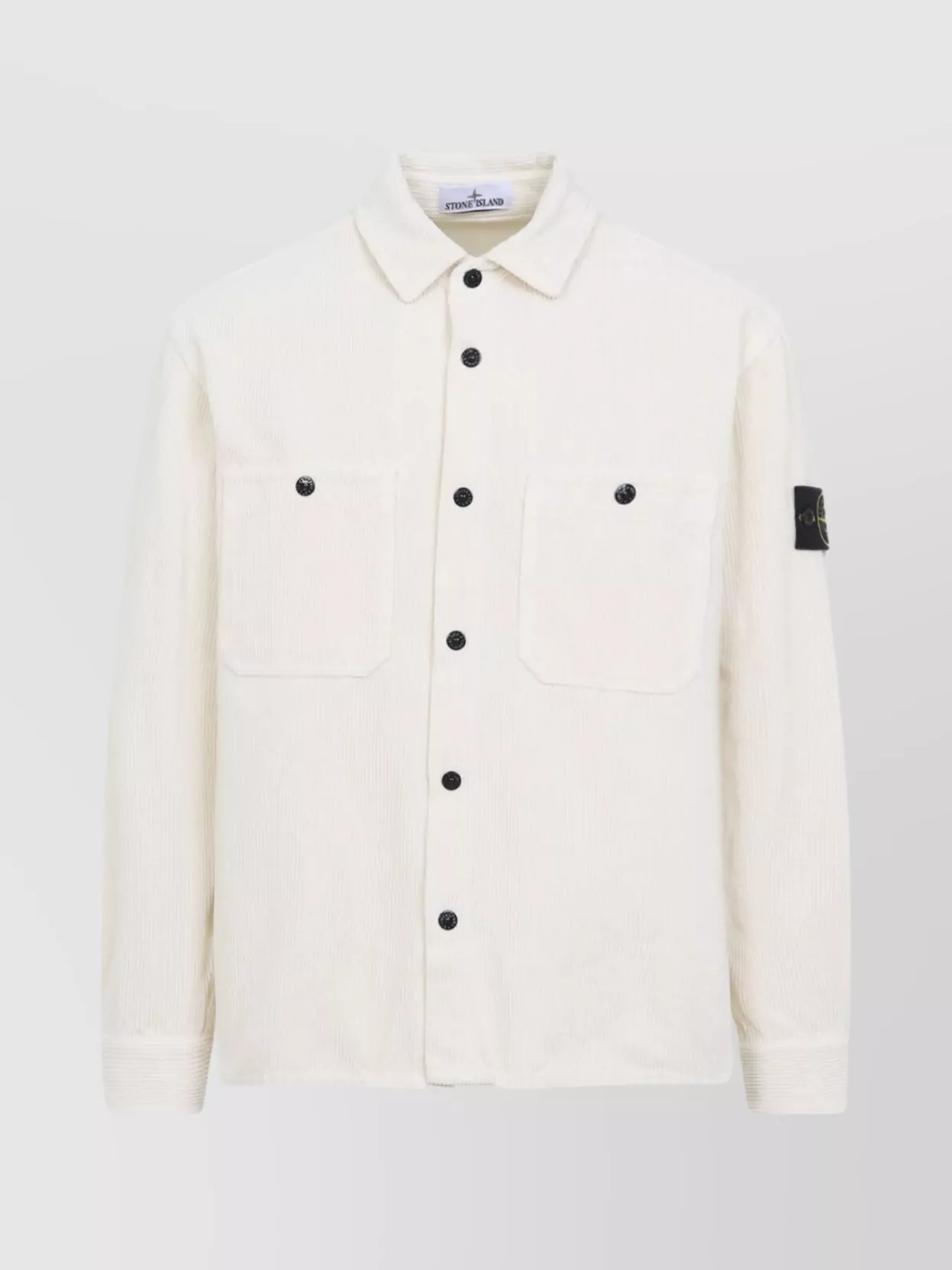 Stone Island Cotton Velvet Overshirt Buttoned Pockets