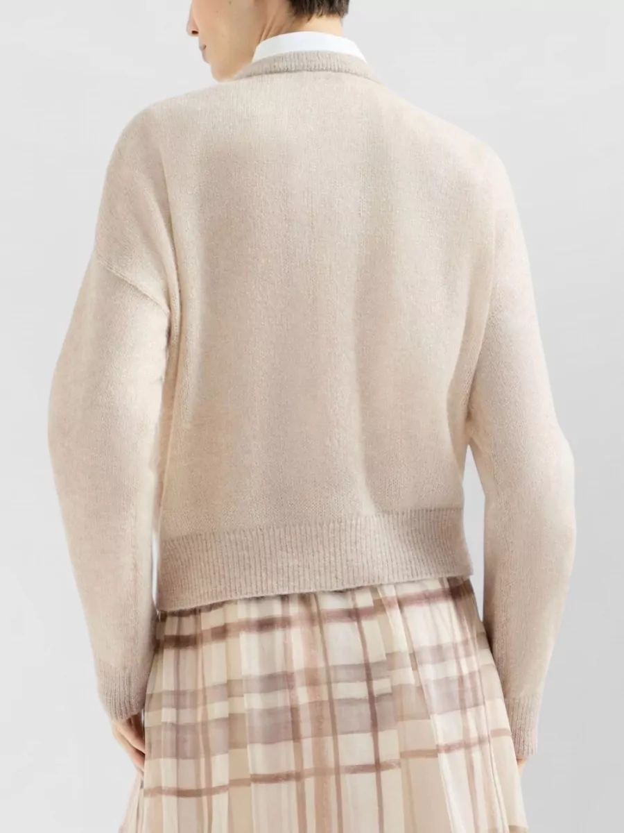 Brunello Cucinelli Metallic Mohair-Blend Fine-Knit Cardigan