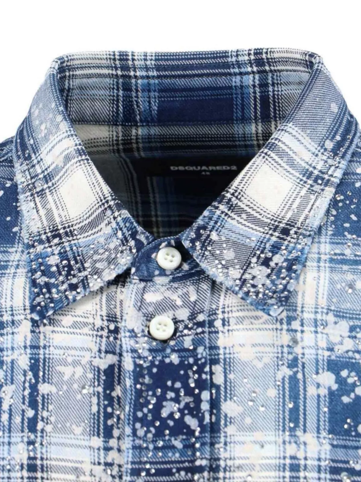 Dsquared2 Casual Shirt With Plaid And Paint Splatter