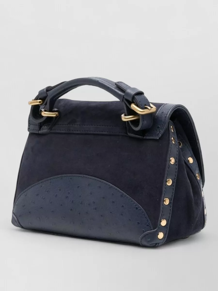 Zanellato Leather Stud-Embellished Shoulder Bag
