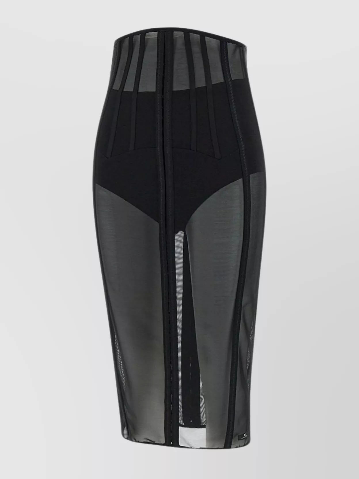 Elisabetta Franchi Longuette Tulle Skirt Sheer Panels