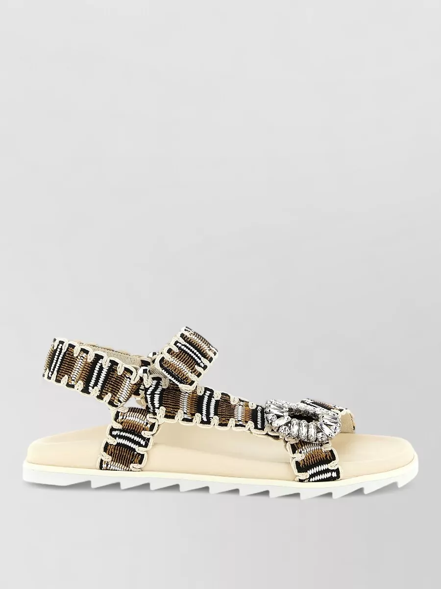 Roger Vivier crystal-embellished woven sandals