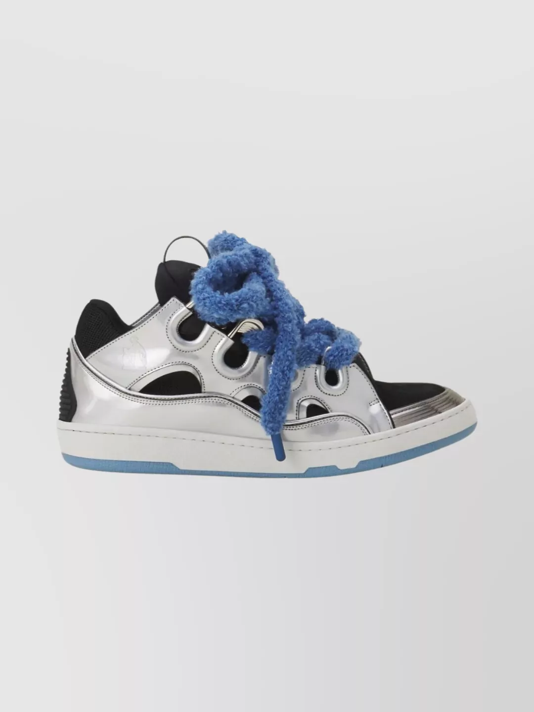 Lanvin Metallic Leather Sneakers And Mesh Laces