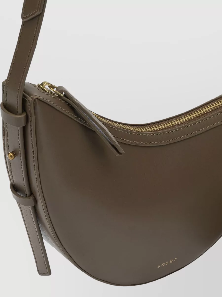Soeur Leather Asymmetric Small Shoulder Bag