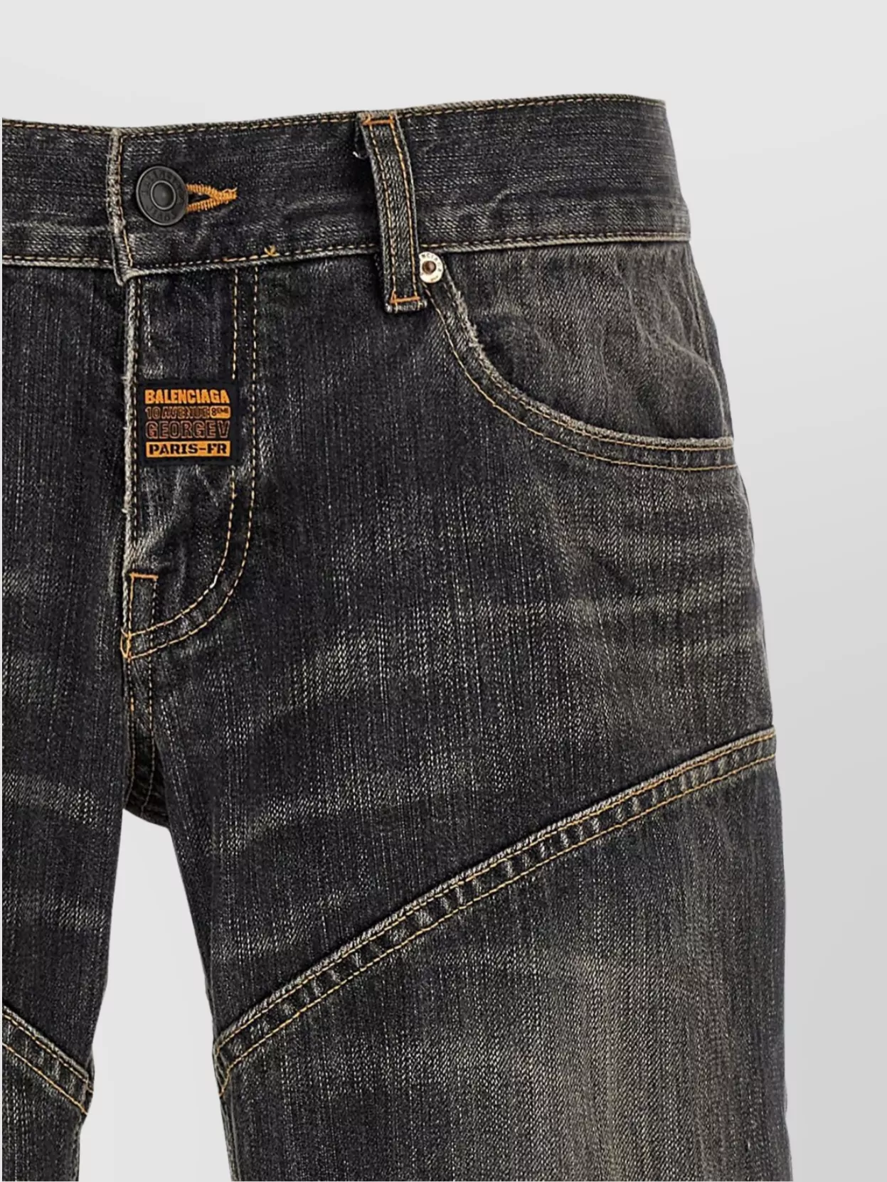 Balenciaga Stitched Relief Denim Trousers