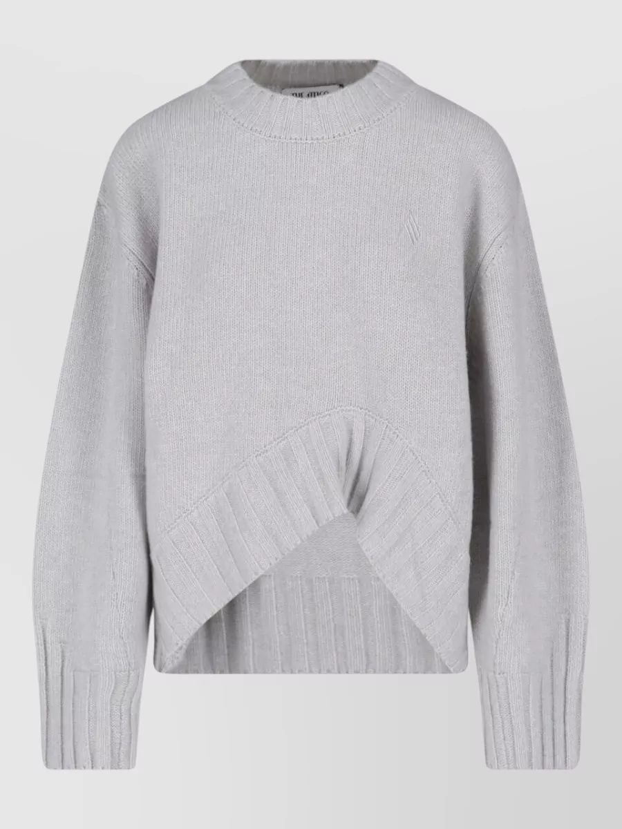 The Attico Cashmere wool asymmetric hem oversized crewneck sweater