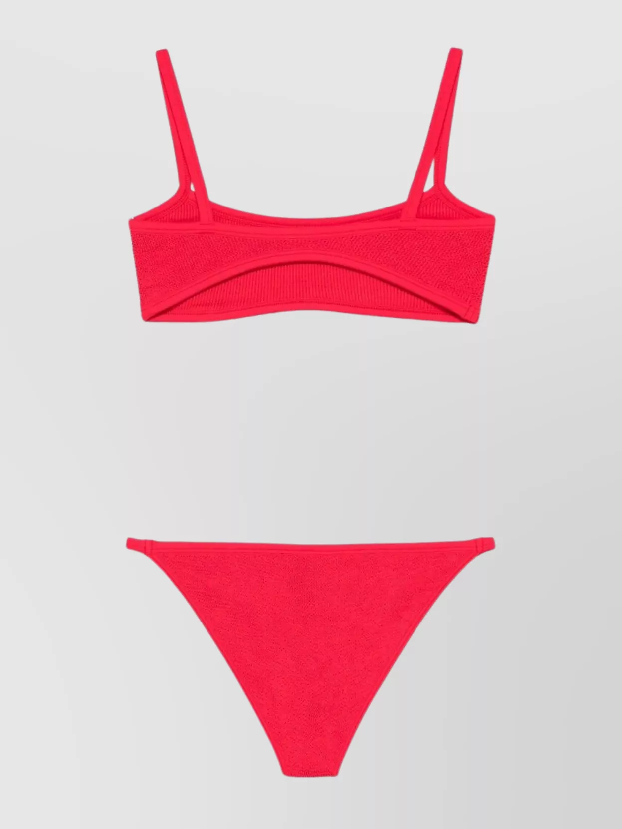 Shop Hunza G "tyler" Ribbed Bikini Set With Adjustable Straps