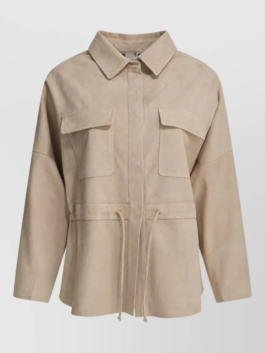 Furling By Giani lamb leather oversized coat